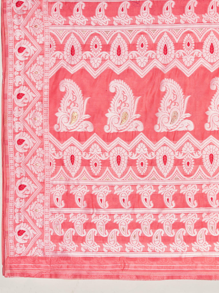 Orange Bagicha Pure Rich Cotton Saree With Blouse Piece