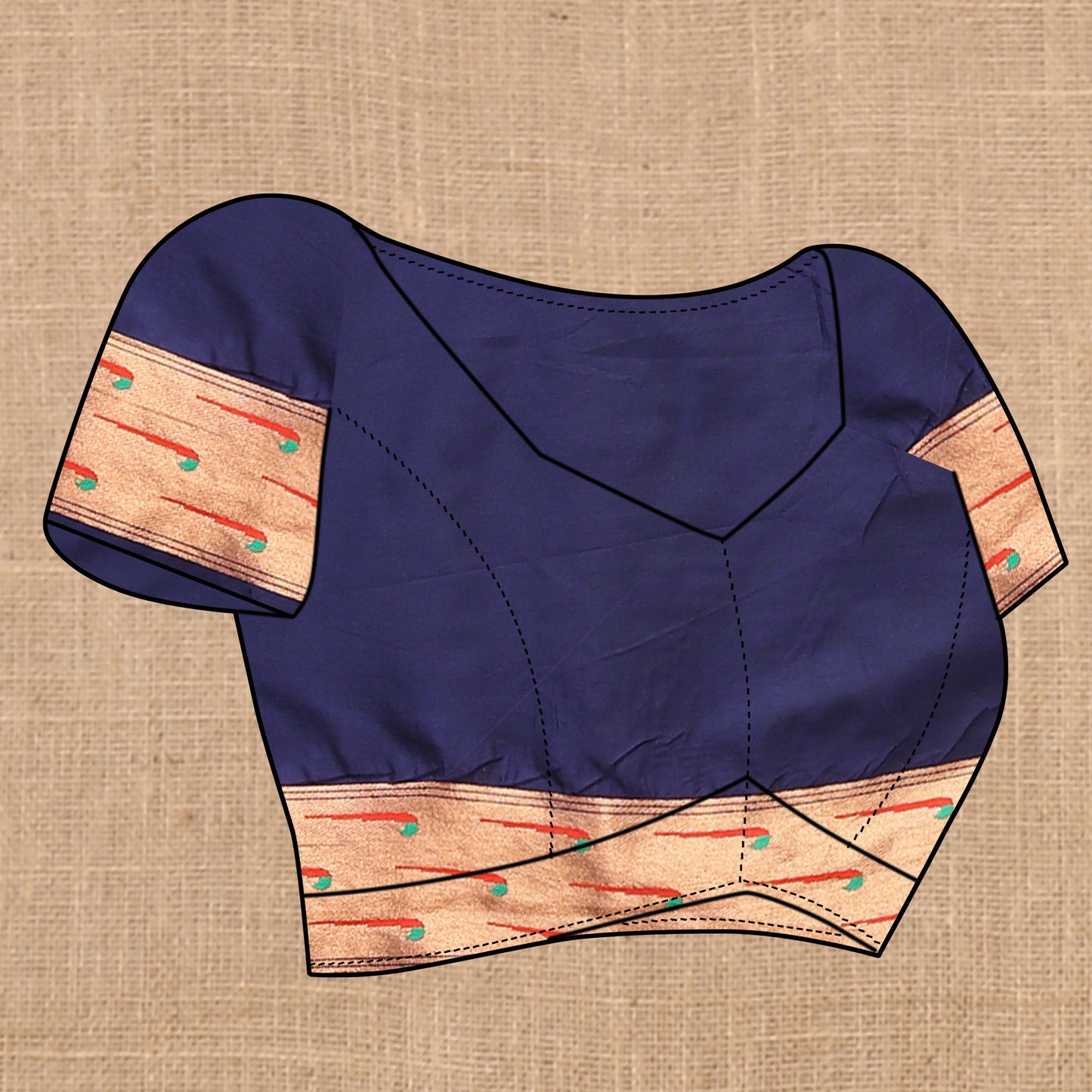 Navy Blue Traditional Rajhans Paithani Soft Silk Saree With Blouse Piece