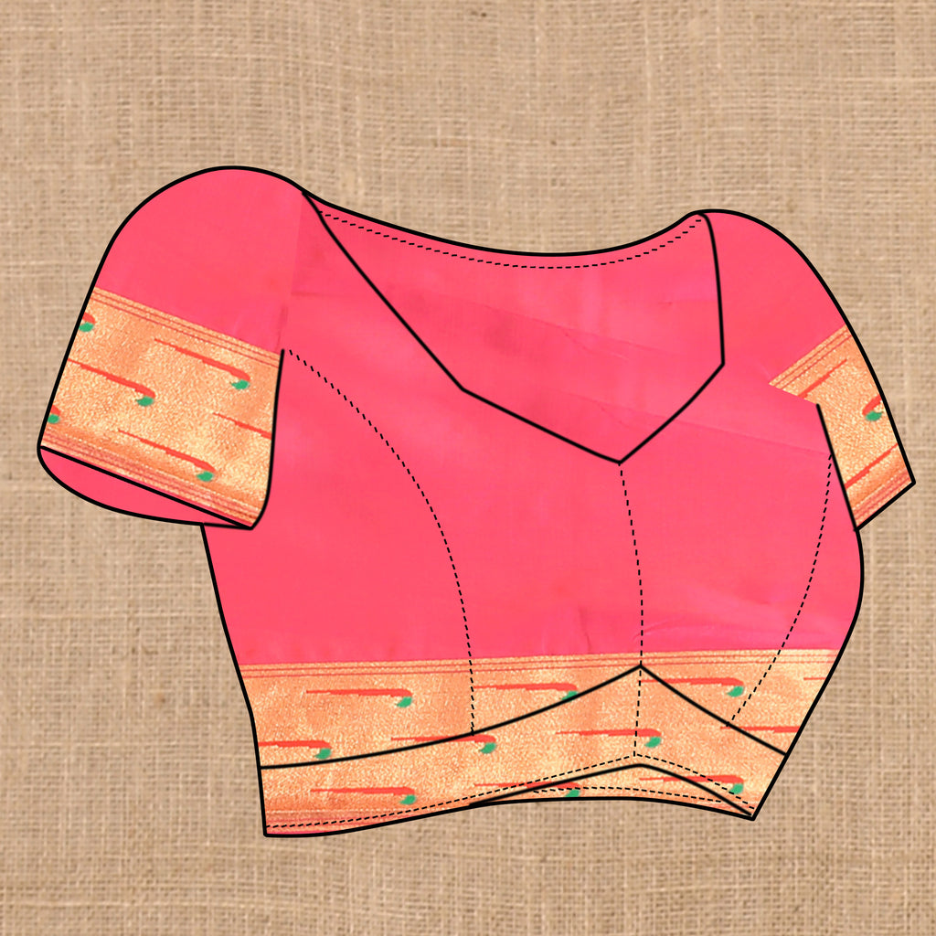 Peach Traditional Rajhans Paithani Soft Silk Saree With Blouse Piece