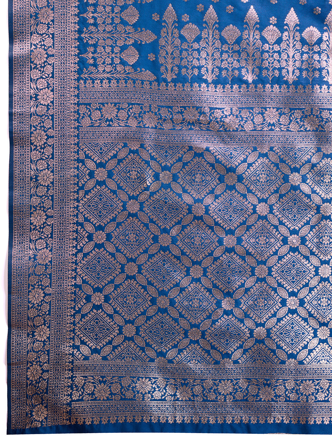 Rama Pure and Rich Banarasi Soft Silk Saree With Silk Blouse Piece