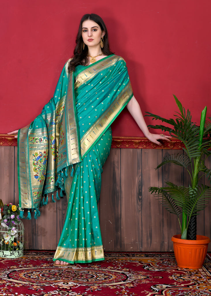 Rama Timeless Meenakari Bindi Silk Saree With Blouse Piece