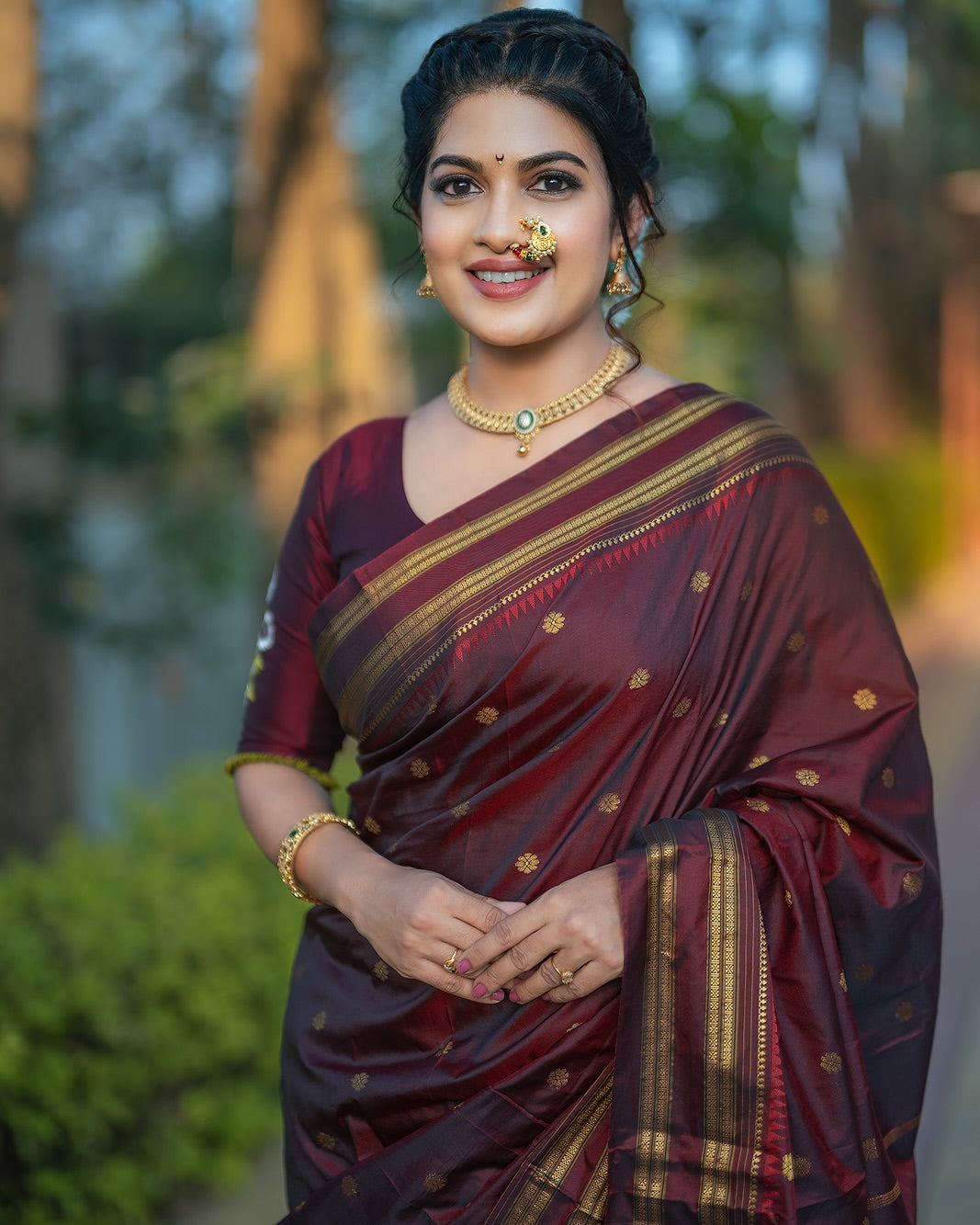 Dhanashri Kadgaonkar Traditional Narayanpet Paithani saree