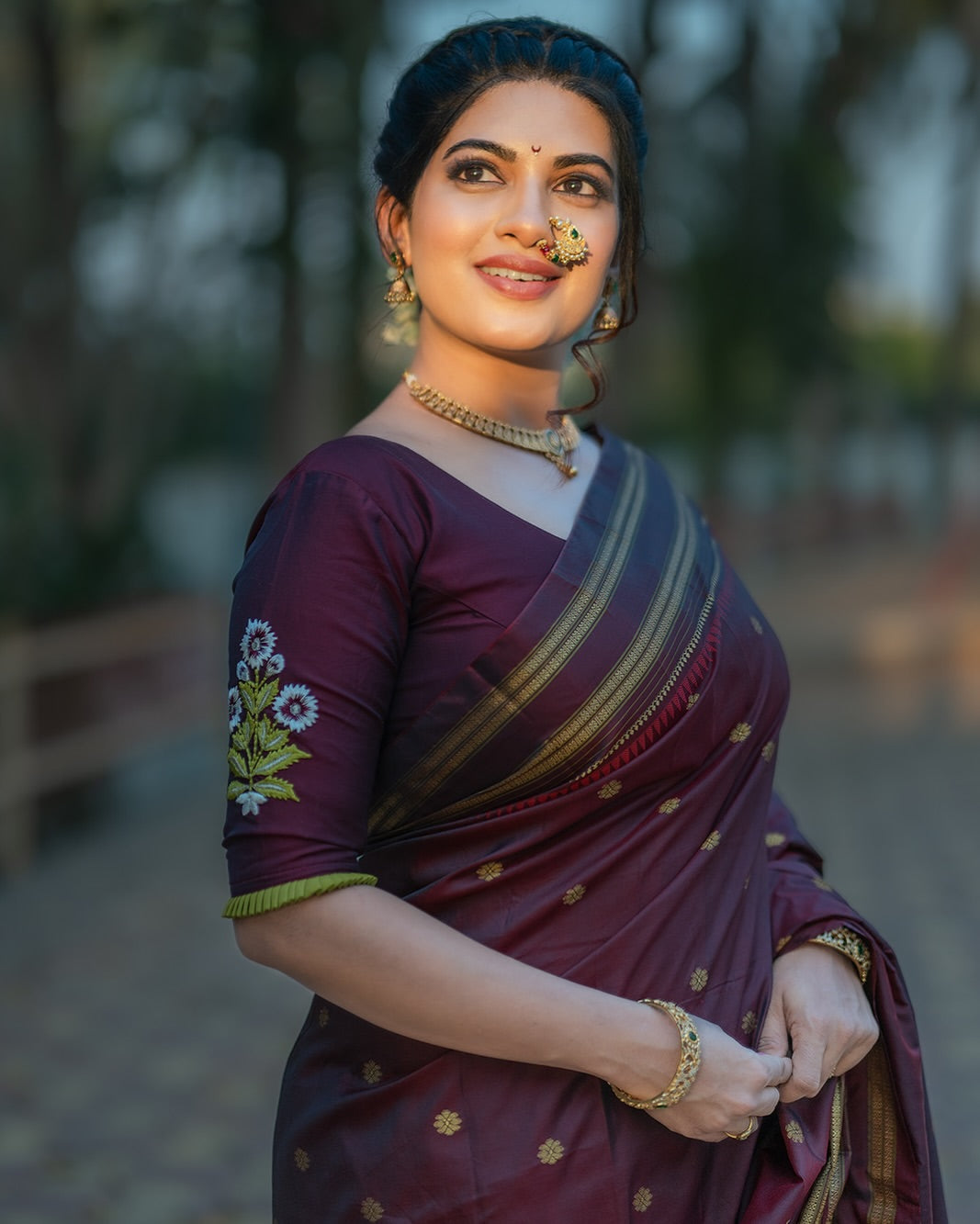 Dhanashri Kadgaonkar Traditional Narayanpet Paithani saree