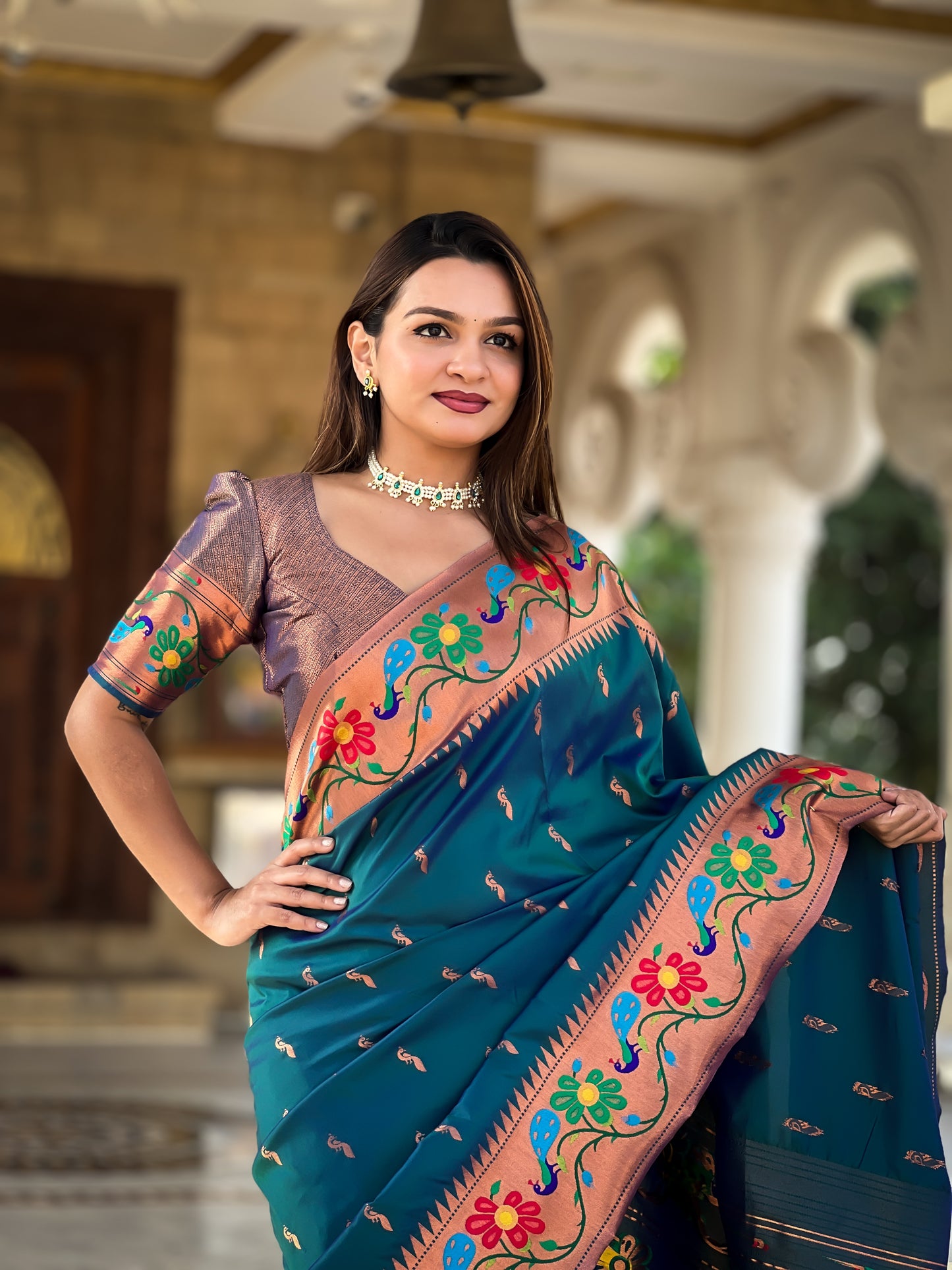 Morpinch Traditional Anuradha Paithani Soft Silk Saree With Blouse Piece