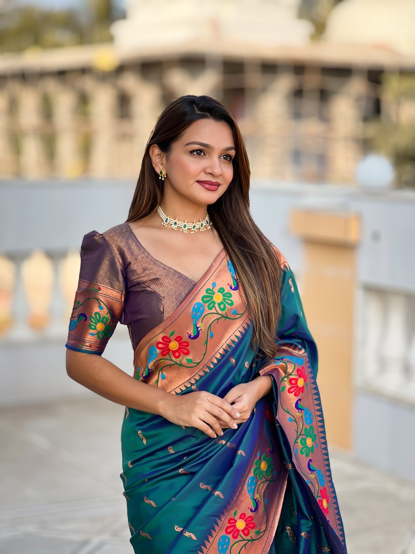 Morpinch Traditional Anuradha Paithani Soft Silk Saree With Blouse Piece