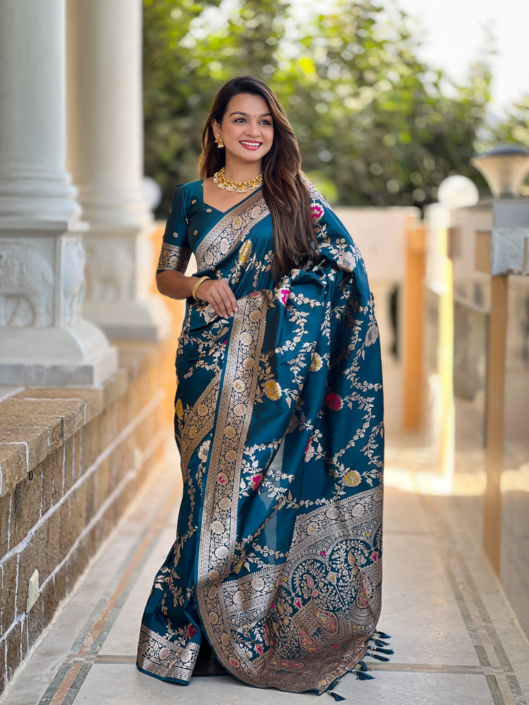 Morpinch Graceful Trending Banarasi Silk Saree With Blouse Piece
